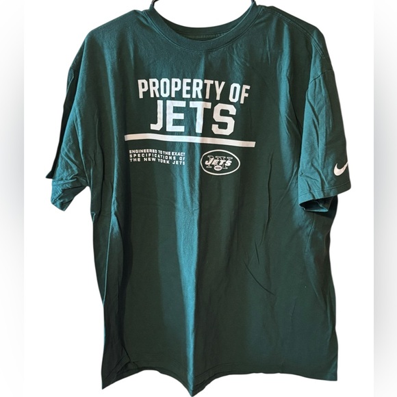 Property of the Jets Nike Green Short Sleeve Tee EUC Size L - Picture 1 of 4